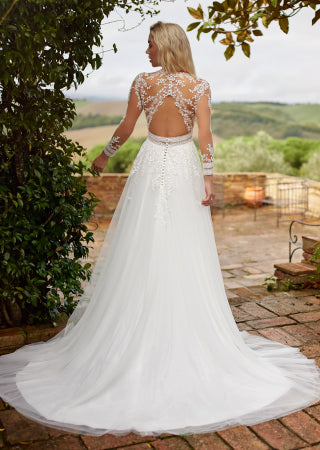 CHRISSIE lace and tulle A-line gown