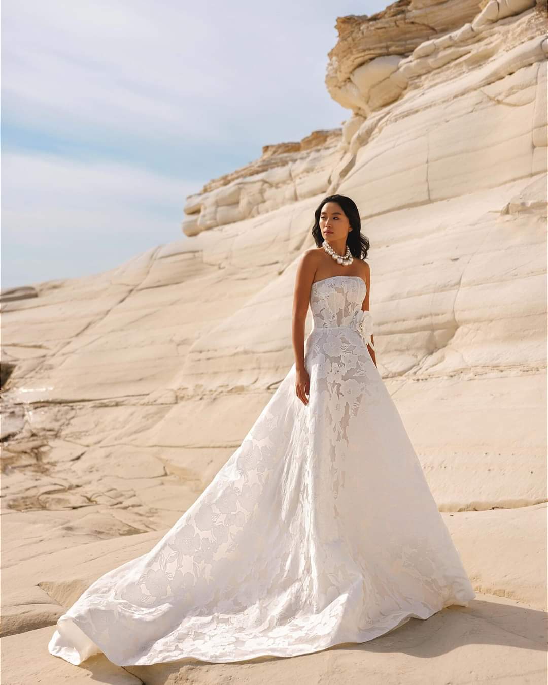 AVA Floral A line gown Reflections Bridal Studio