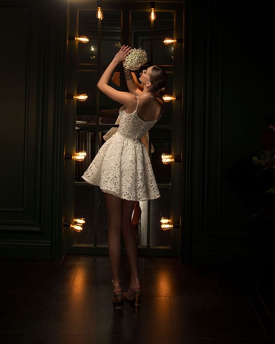 FEIGE Mini - gown reception dress - Reflections Bridal Studio