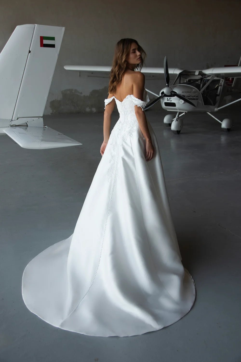FRAU A - line satin gown - Reflections Bridal Studio