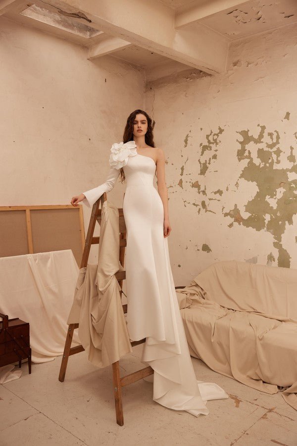 JANE SET wedding dress sleeve & flower corsage - Reflections Bridal Studio