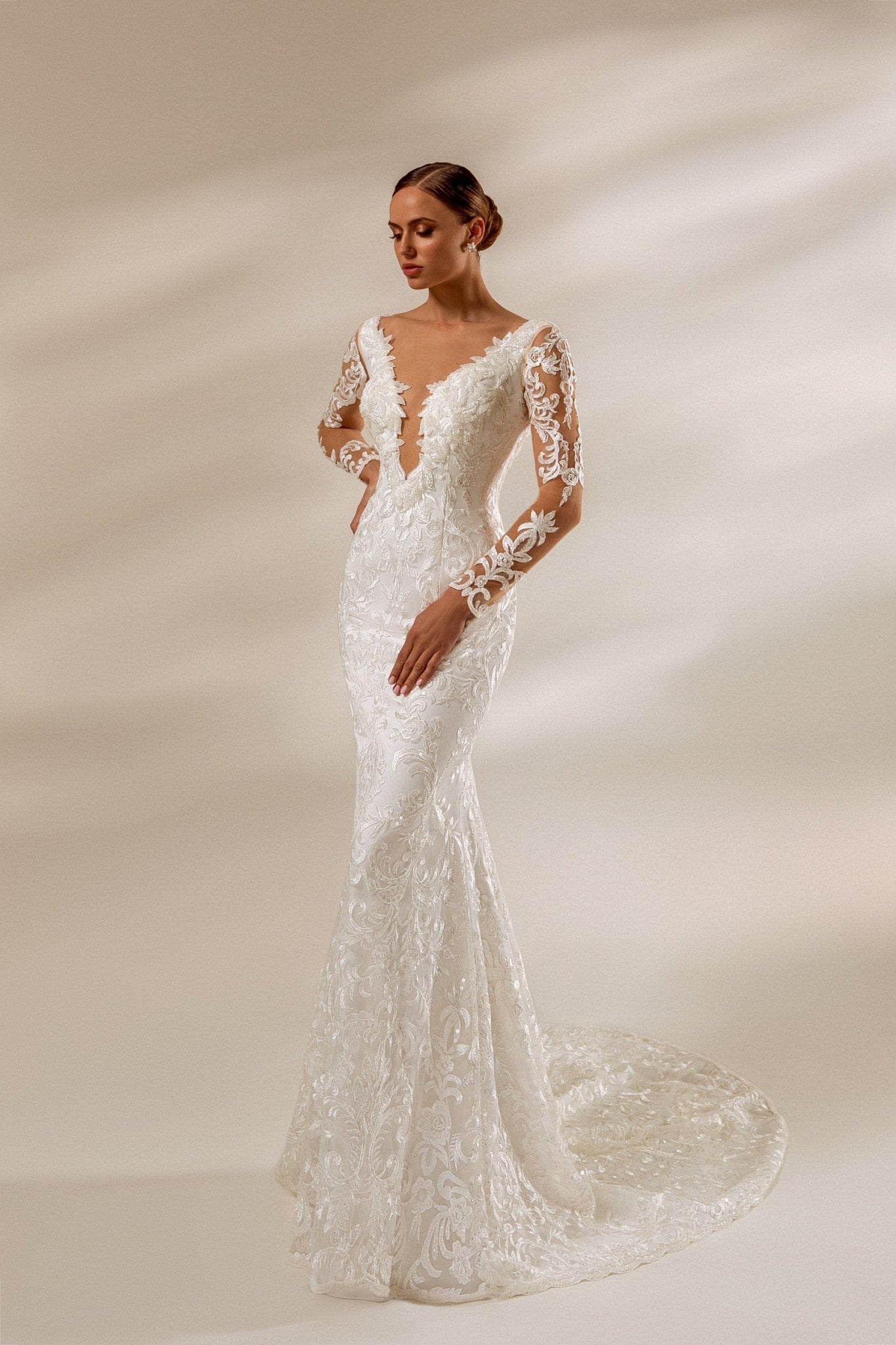 JENNIFER - All - over lace fit and flare - Reflections Bridal Studio