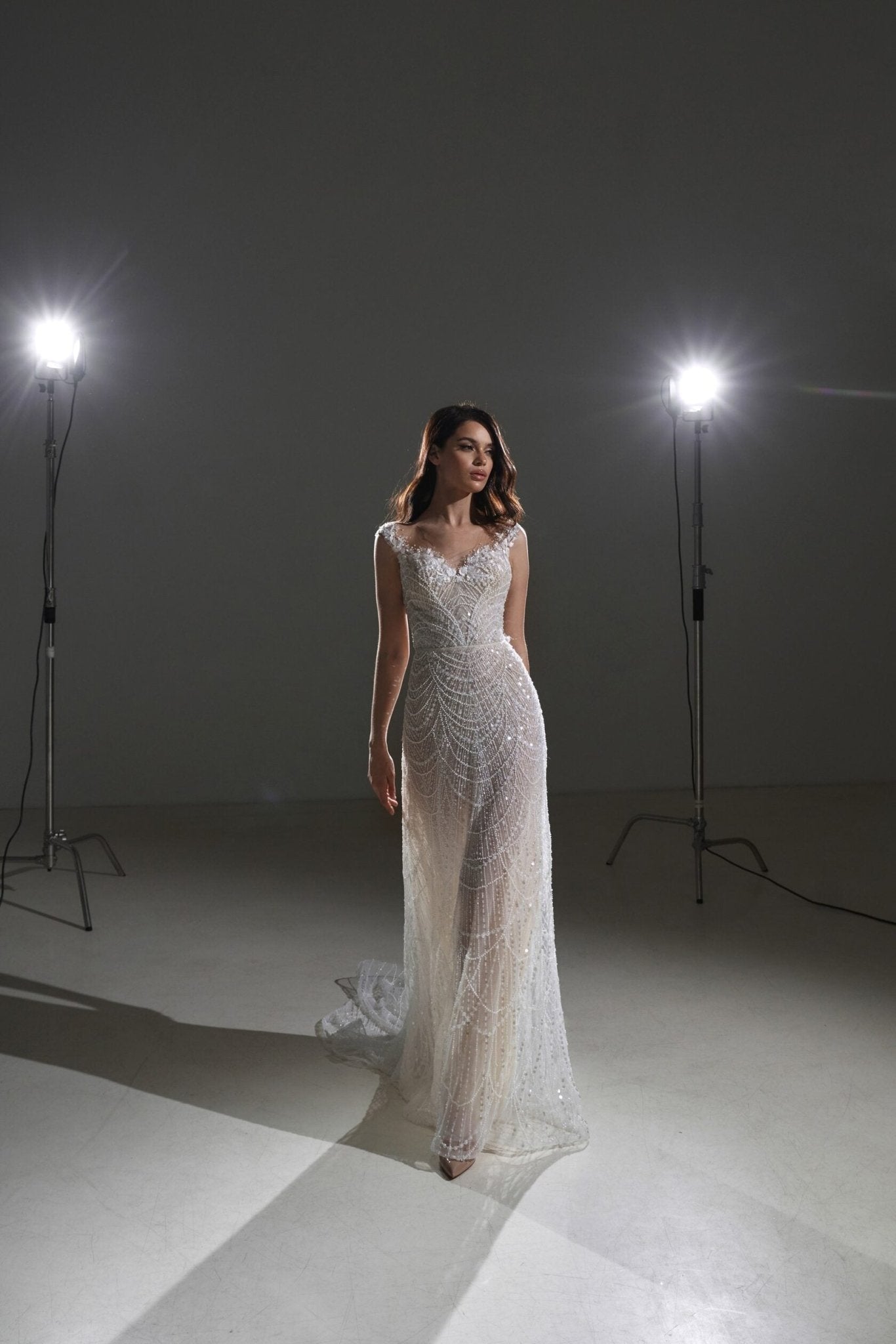 KARLTON All over beaded A - line gown - Reflections Bridal Studio