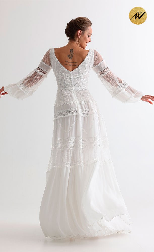 LILI A boho style dress suitable for a casual wedding - Reflections Bridal Studio