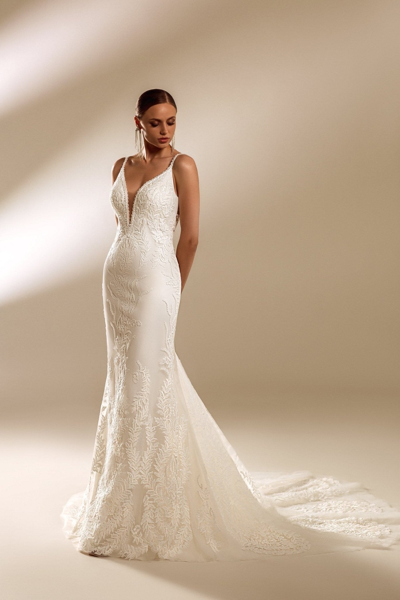 LORETTE - Leafy lace fit and flare - Reflections Bridal Studio