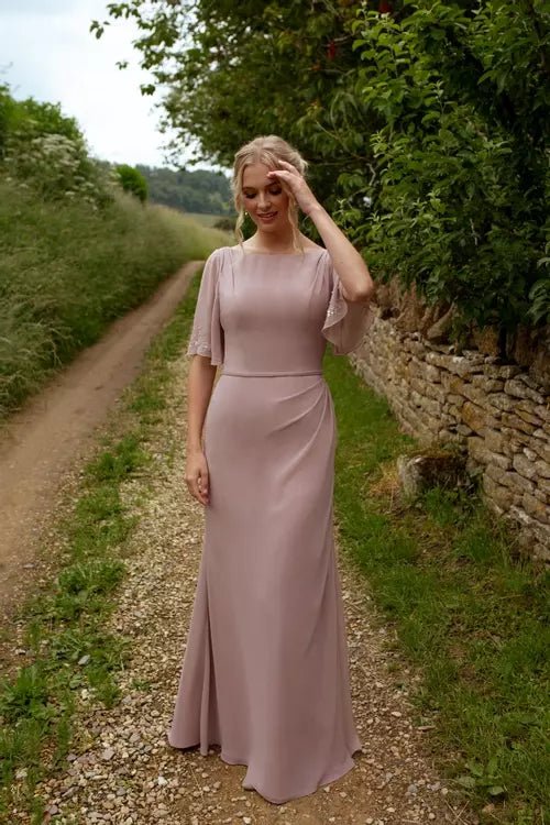 M482 Blossom Crepe or chiffon options - Reflections Bridal Studio