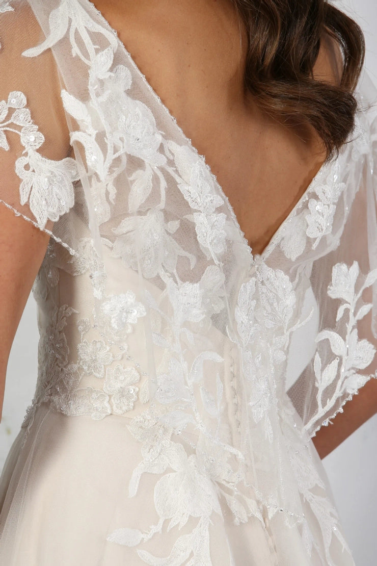 #Amara Boho style cap sleeve floral lace