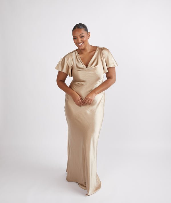 SIX STORIES Cowl front with short sleeves - Reflections Bridal Studio