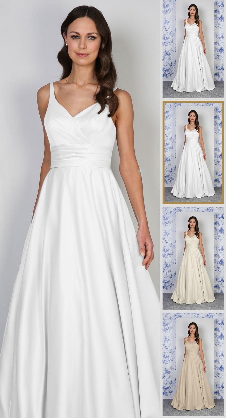 SOFIA Duchess satin full A - line gown - Reflections Bridal Studio