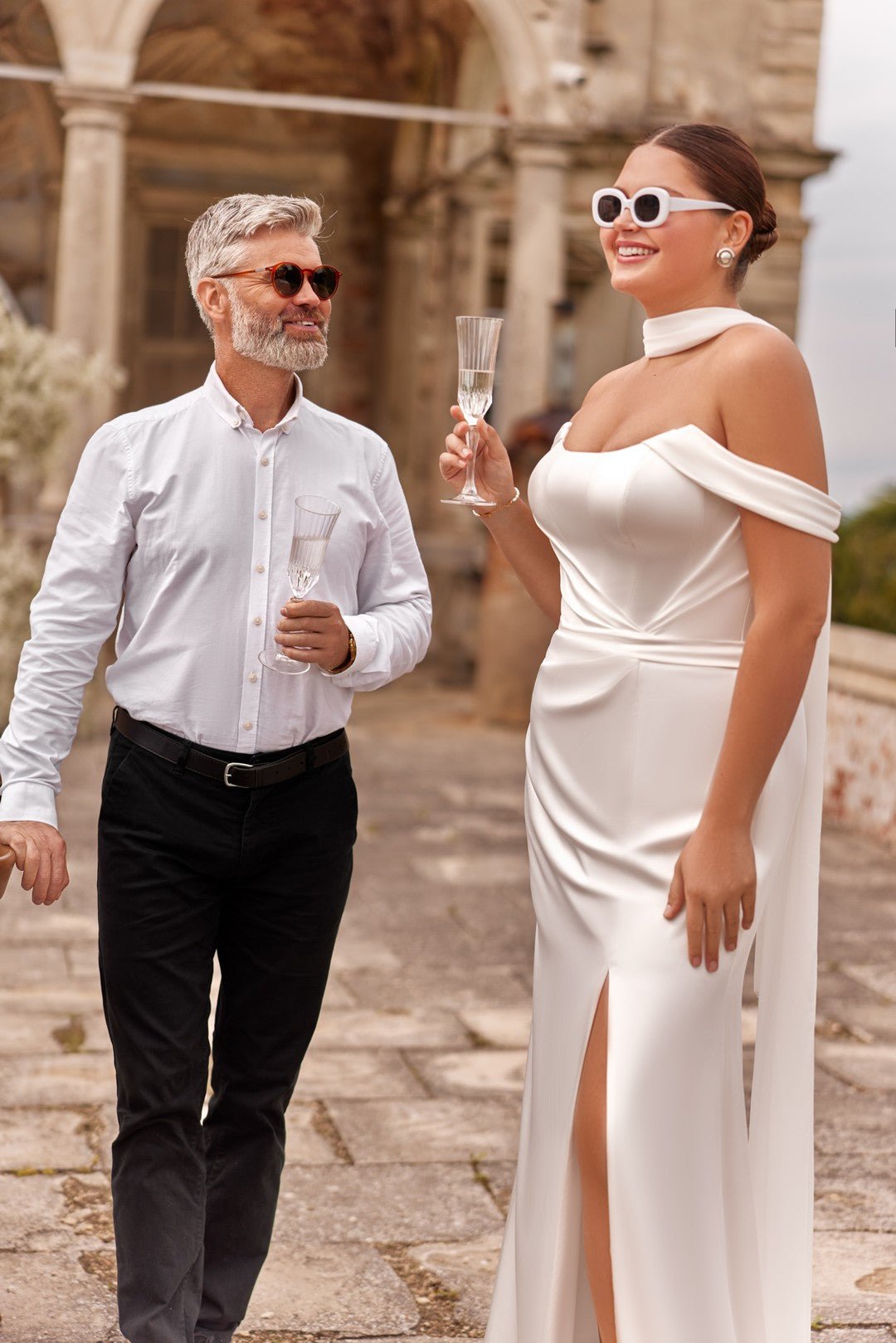 TANGO Satin corset bodice, fit and flare gown - Reflections Bridal Studio