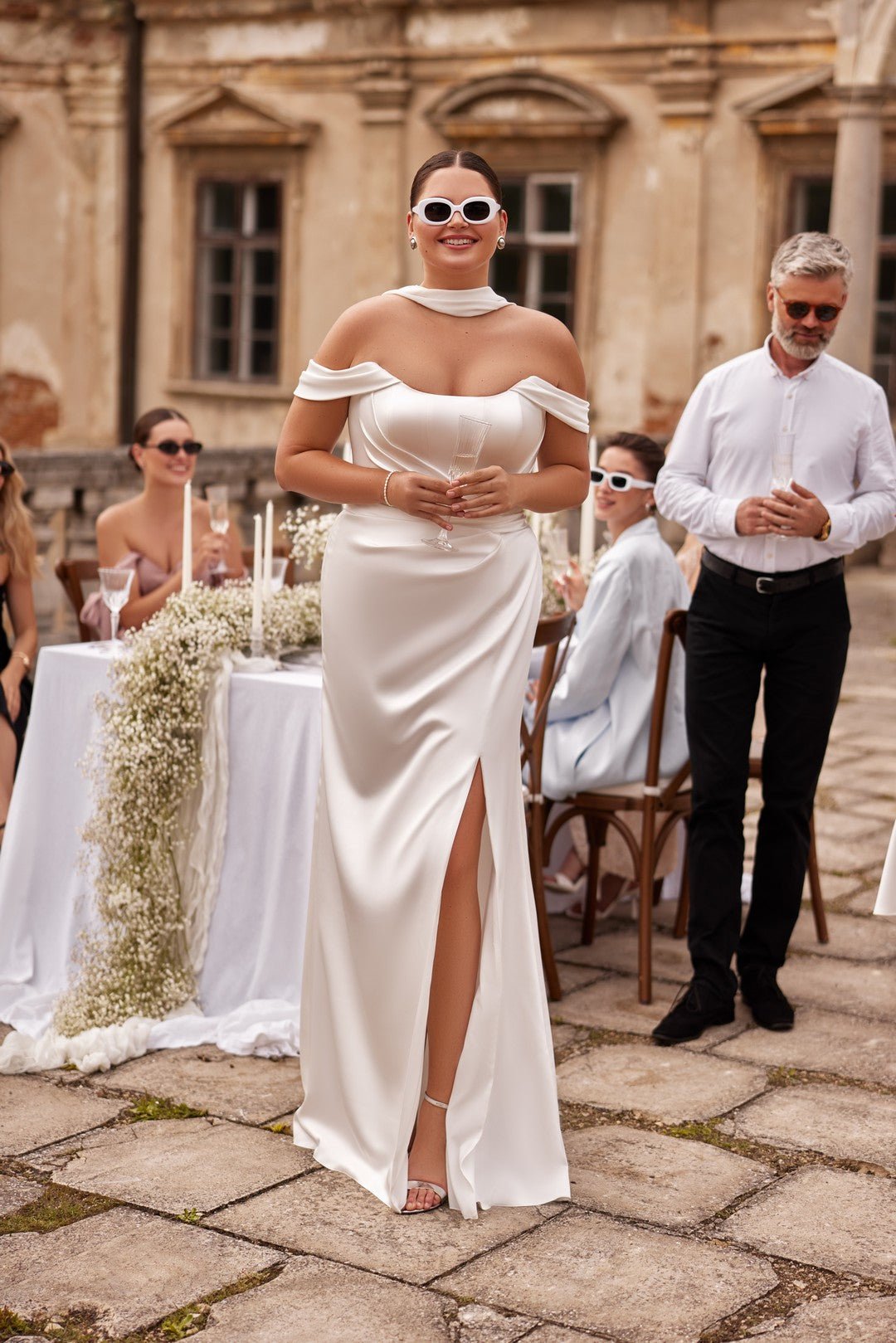 TANGO Satin corset bodice, fit and flare gown - Reflections Bridal Studio