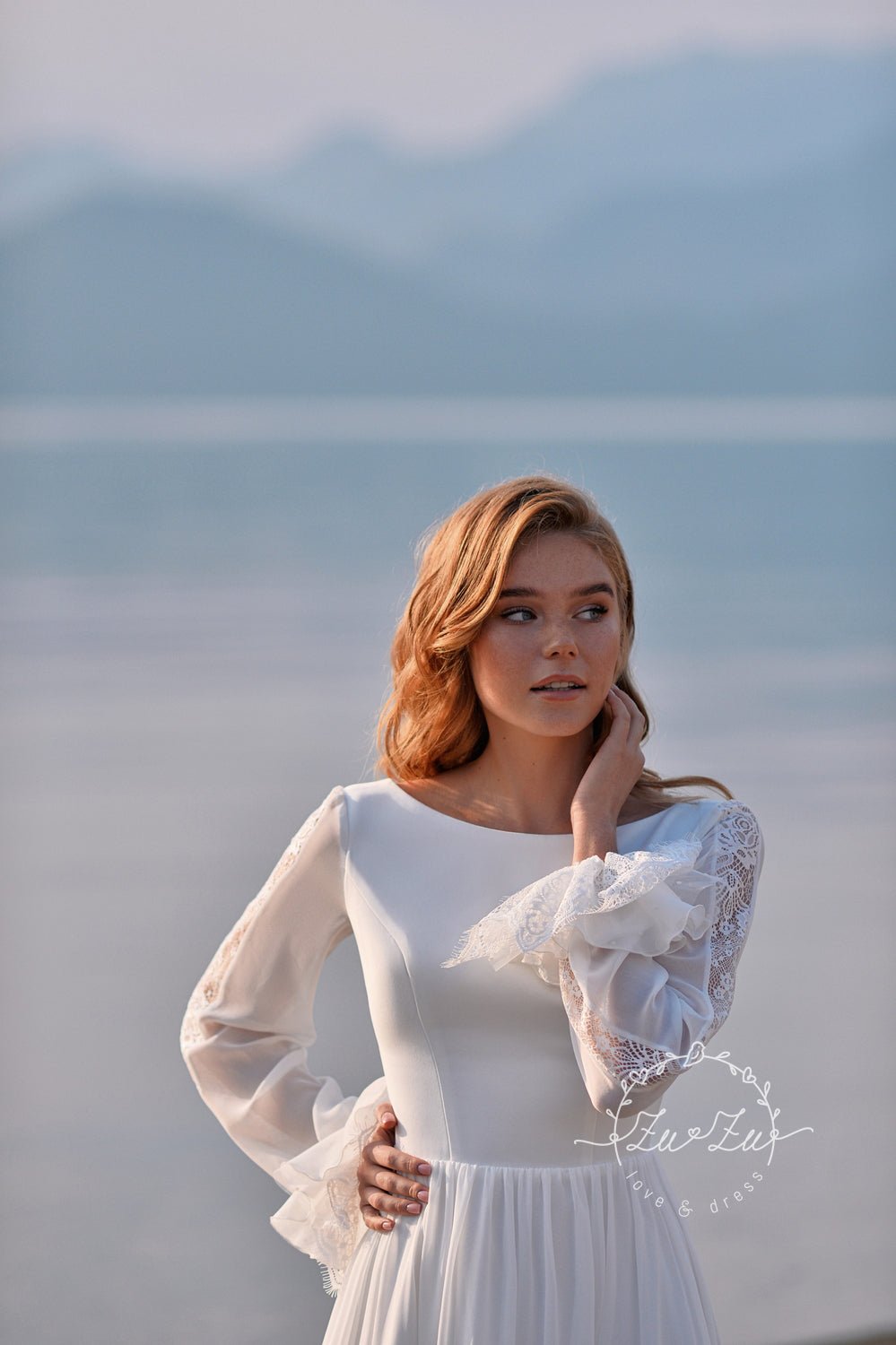 TRESSA - Chiffon and lace boho style - Reflections Bridal Studio