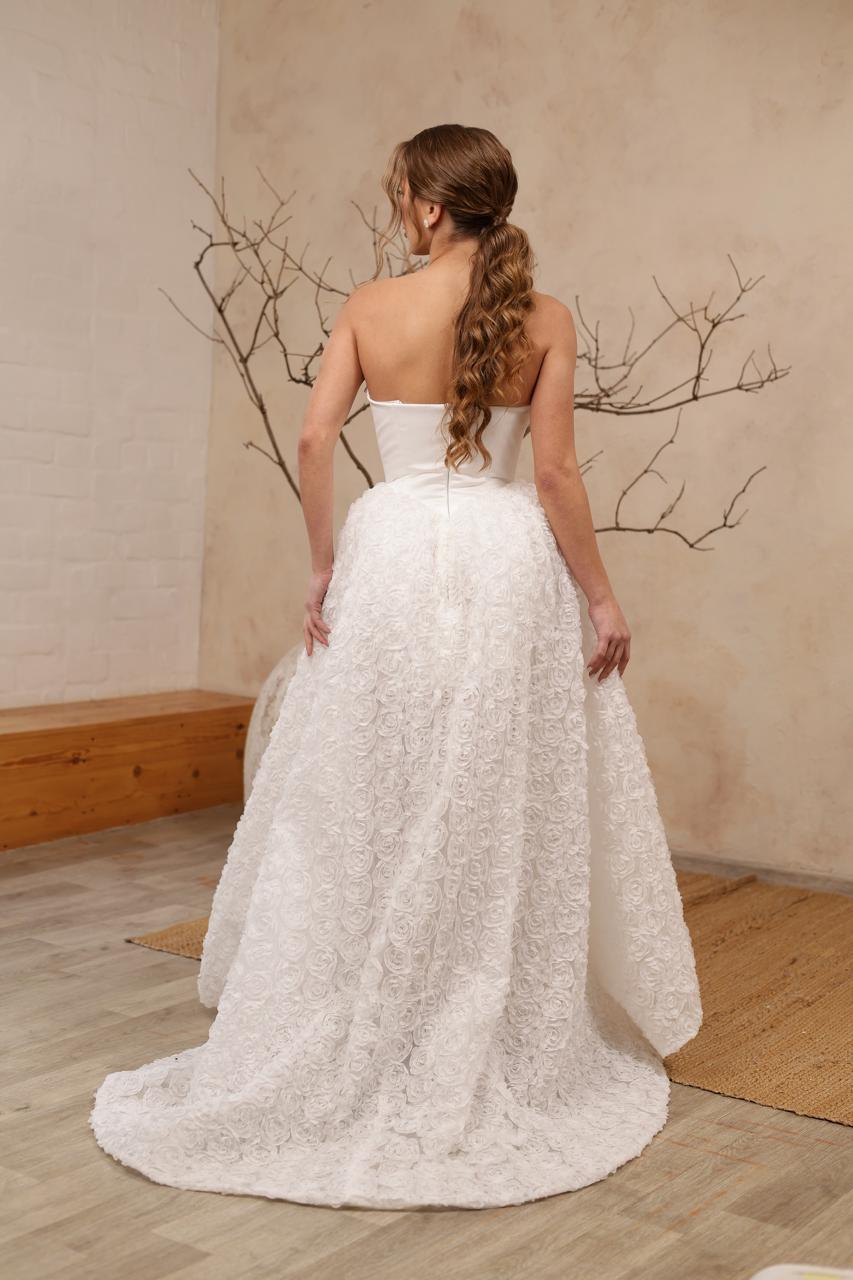 TUTTI High - low gown with floral skirt - Reflections Bridal Studio
