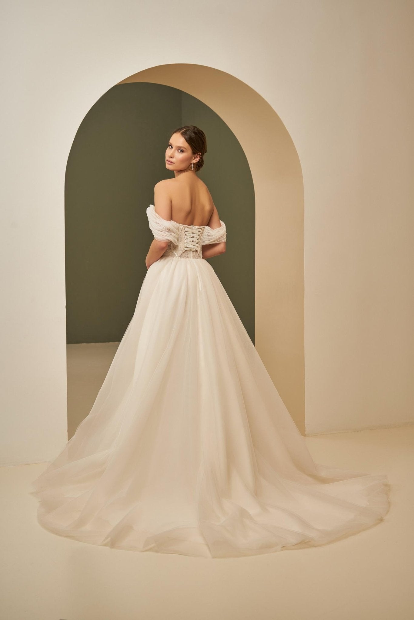 ZEFIR Tulle gown with detachable long sleeves - Reflections Bridal Studio