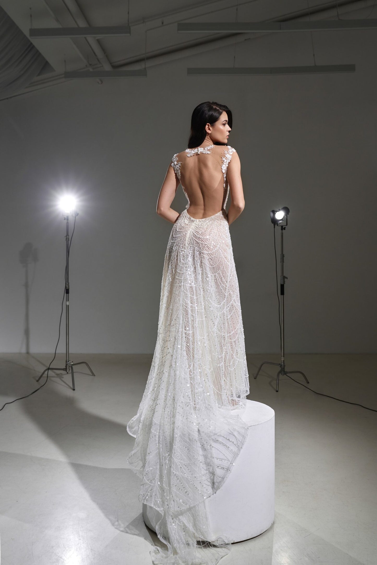 KARLTON All over beaded A-line gown