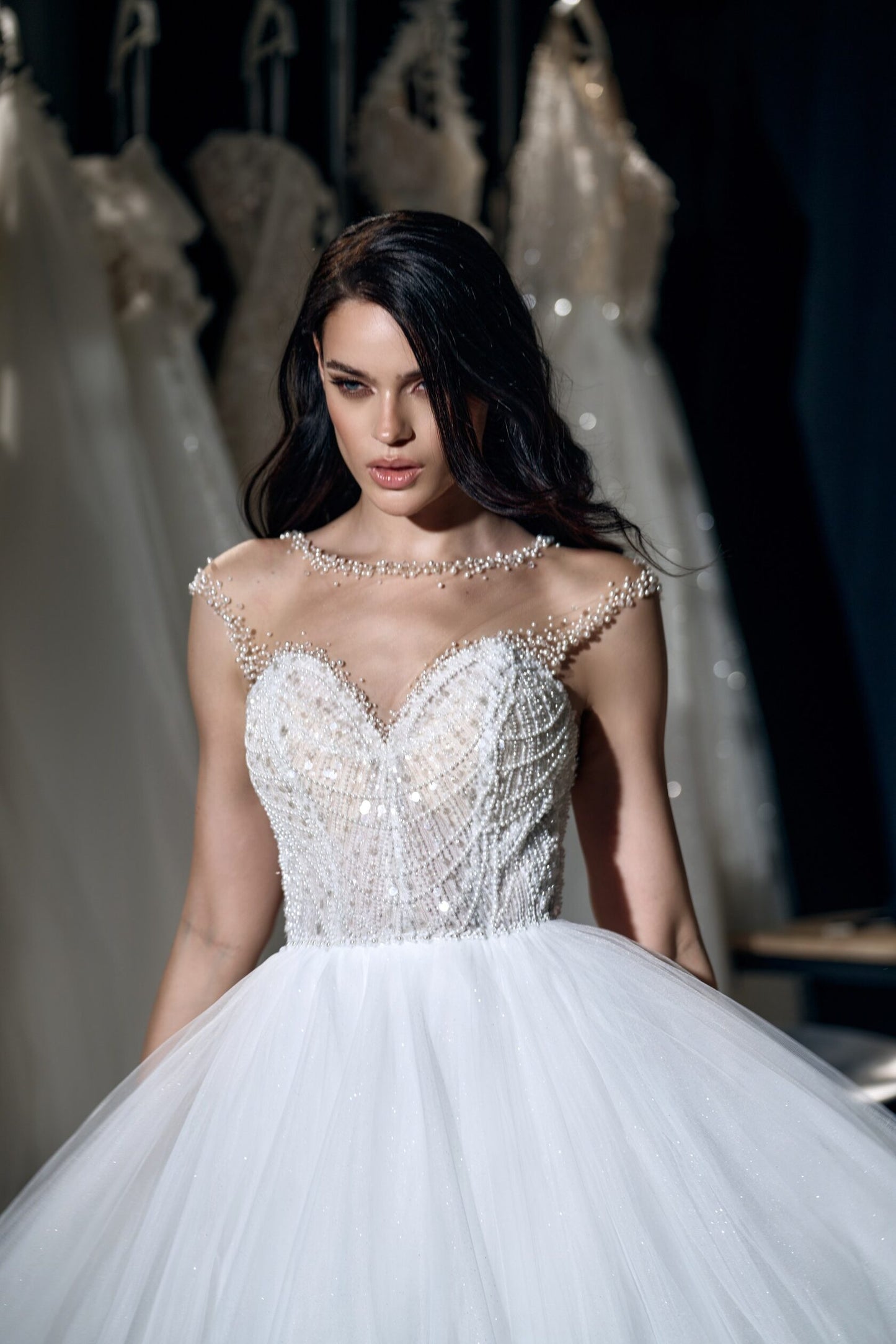 CECILIA Sparkling ballgown with beaded bodice