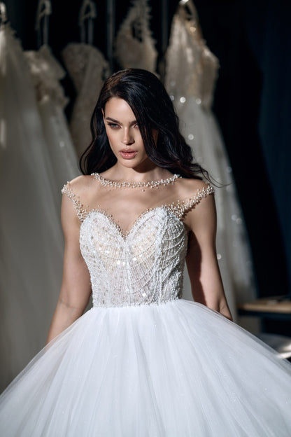 CECILIA Sparkling ballgown with beaded bodice