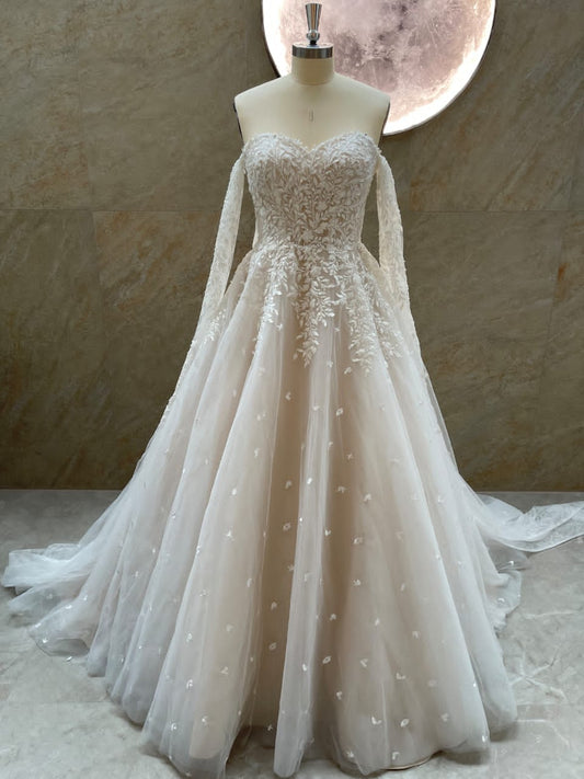 #KRISTALL Beaded lace and tulle ballgown