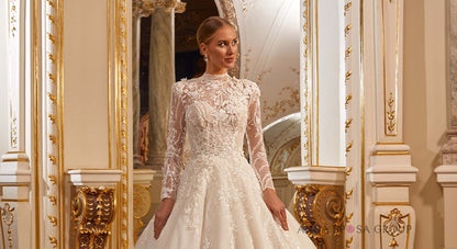 NARMA An amazing beaded wedding dress with very long train