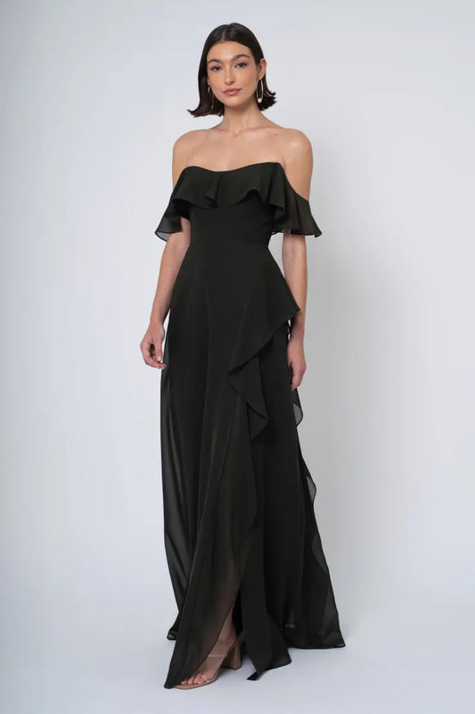 Salma - by Jenny Yoo plain ruffle chiffon