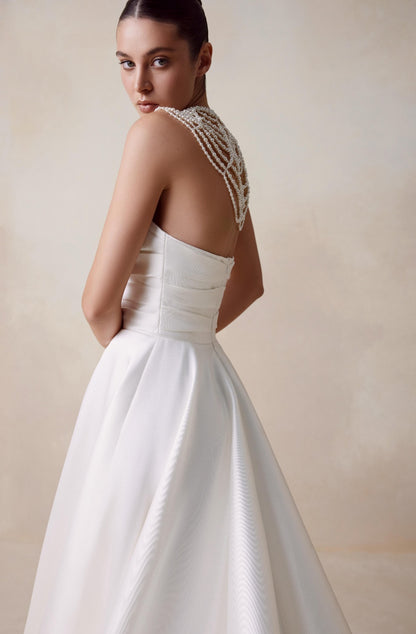 PETRA Elegant strapless mikado gown