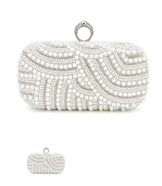 Pearl and Crystal clutch bag