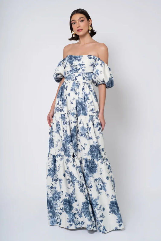 SUTTON Jenny Yoo All over blue floral