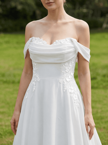 APRIL Floral embroidered A - line gown - Reflections Bridal Studio