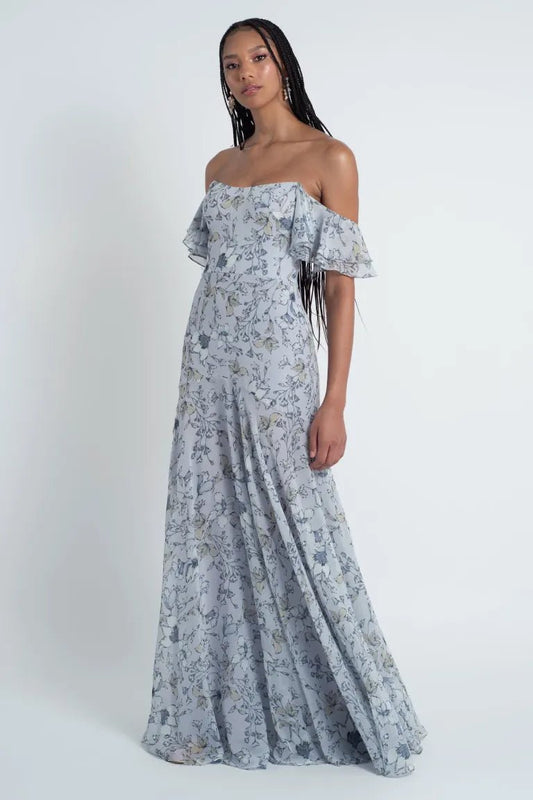 BELEN Jenny Yoo Soft floral chiffon bridesmaid - Reflections Bridal Studio