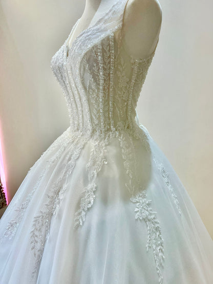 BELLARIA A beautiful beaded lace gown - Reflections Bridal Studio