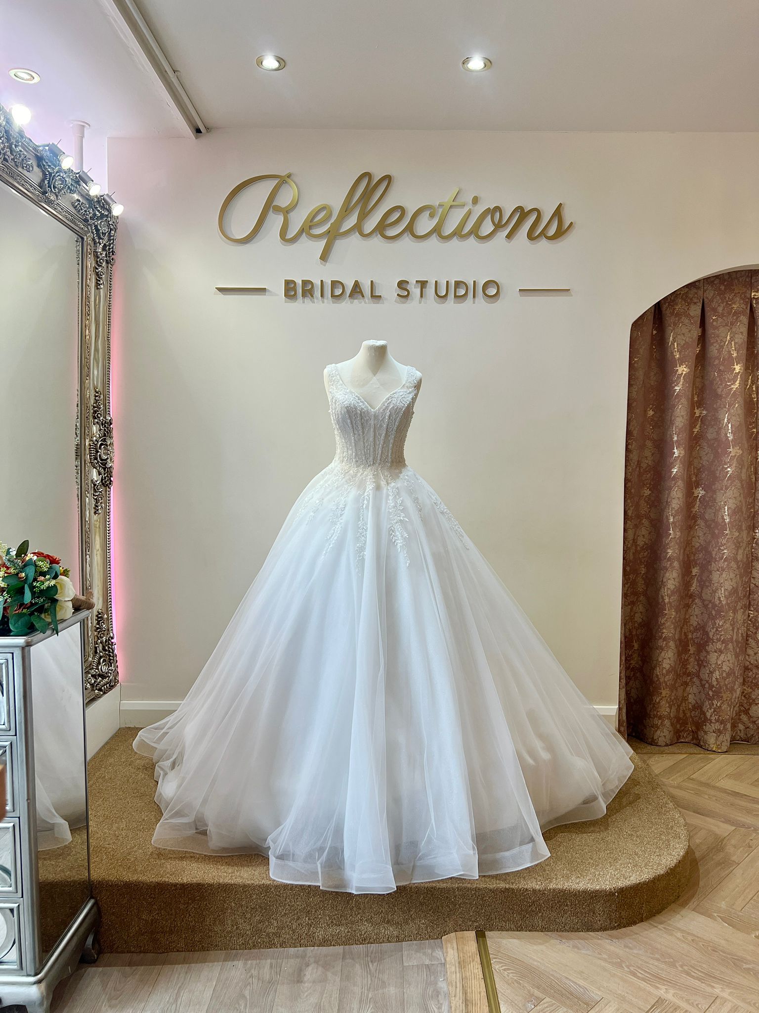BELLARIA A beautiful beaded lace gown - Reflections Bridal Studio