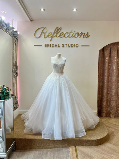 BELLARIA A beautiful beaded lace gown - Reflections Bridal Studio