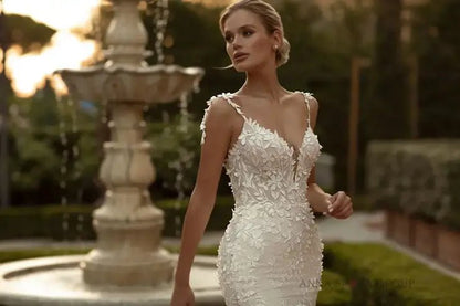 BRIAR all over 3D floral lace in a fit and flare shape - Reflections Bridal Studio
