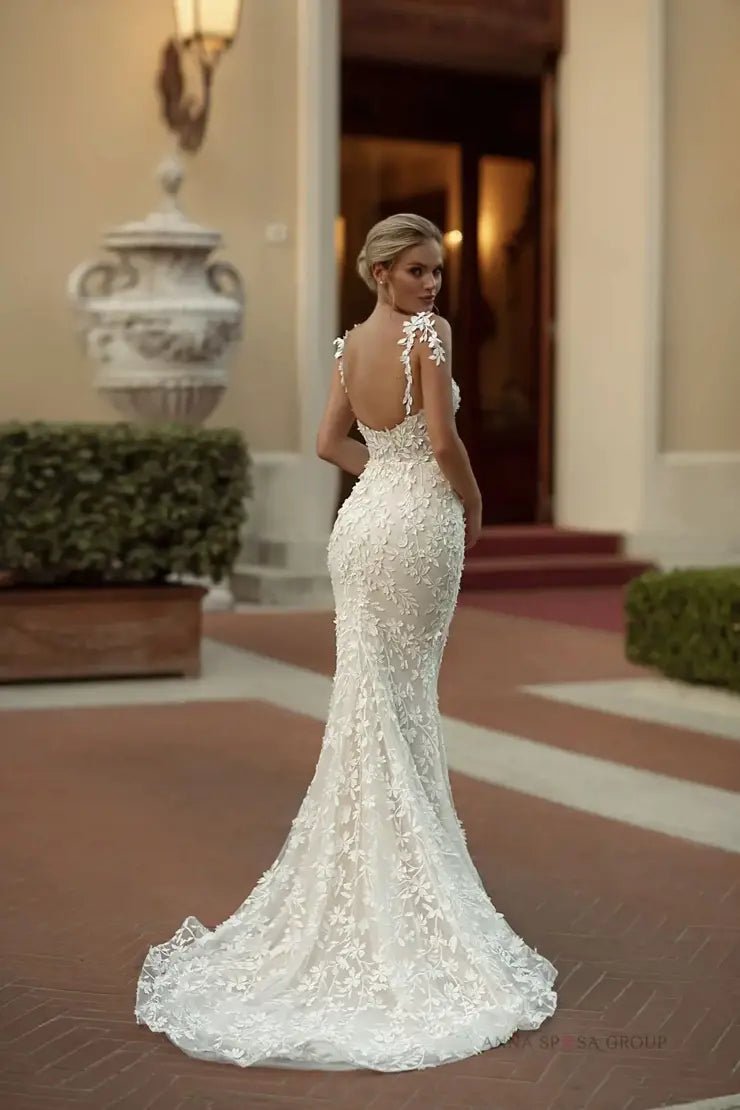 BRIAR all over 3D floral lace in a fit and flare shape - Reflections Bridal Studio