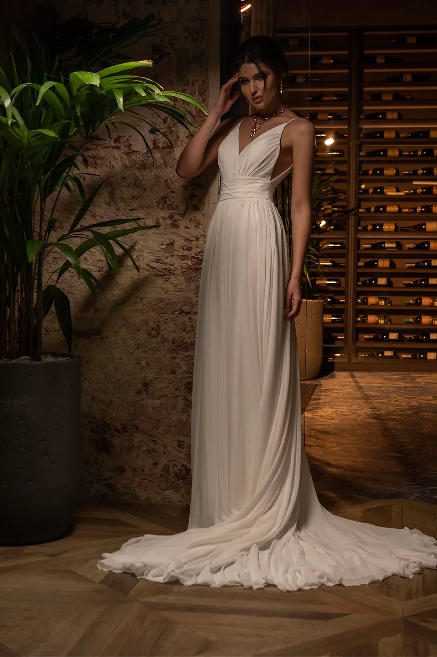 #CASSANDRA Grecian style chiffon gown