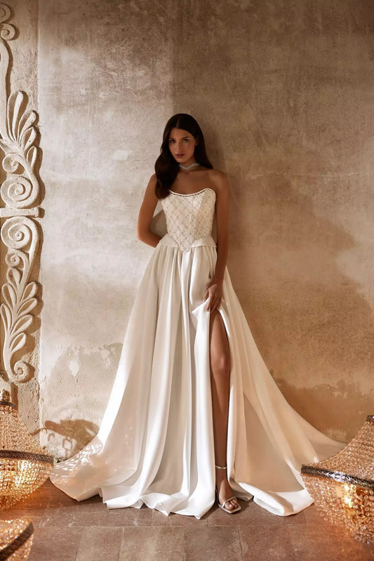 CHESTER Bodice with beading and separate skirt - Reflections Bridal Studio
