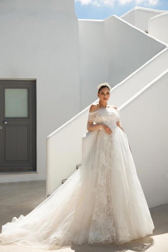 COLLY An all - over floral sparkling lace ballgown - Reflections Bridal Studio