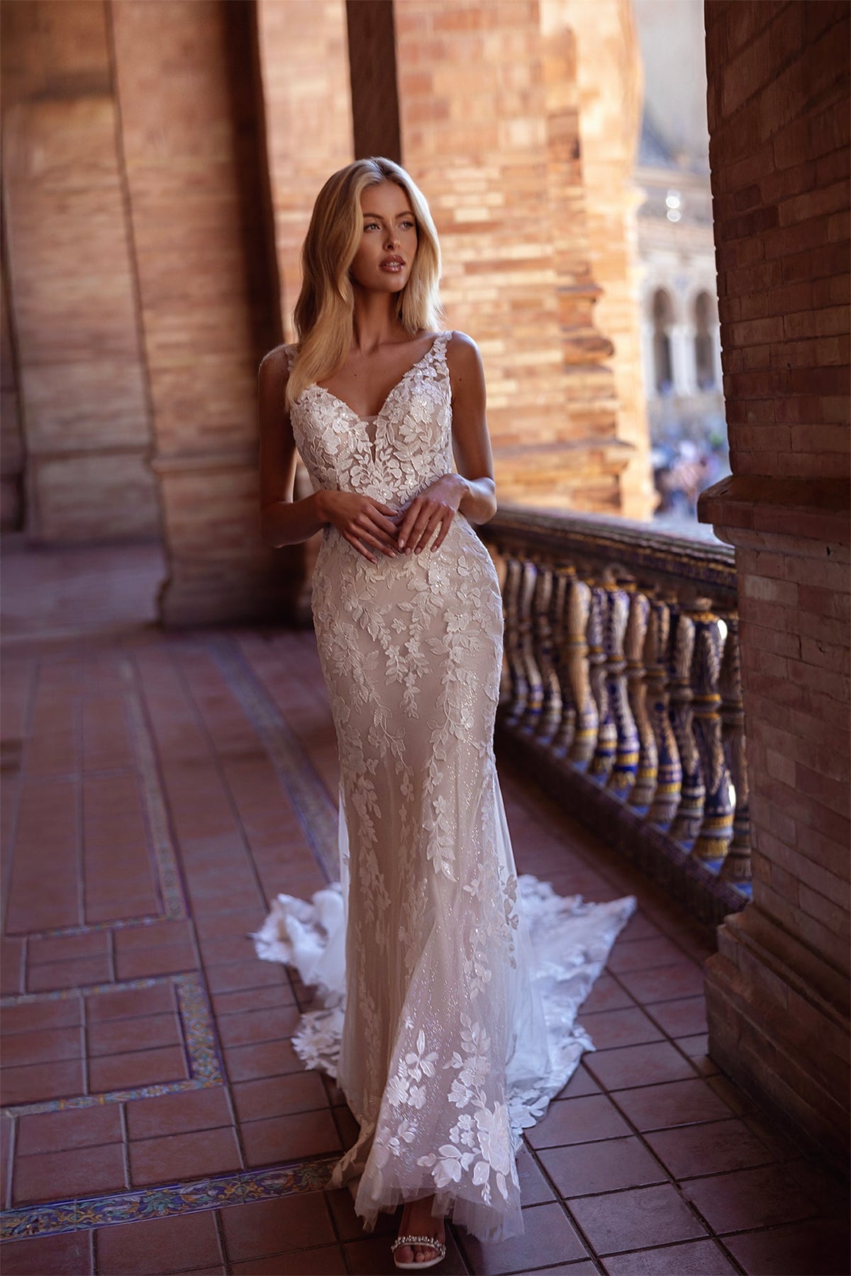 #DORABELL V neckline lace fit & flare - Reflections Bridal Studio