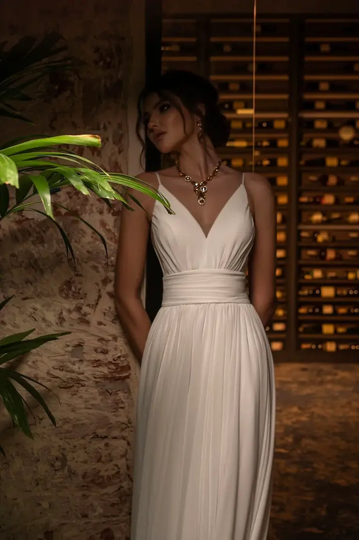 #CASSANDRA Grecian style chiffon gown