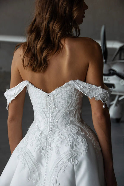 FRAU A - line satin gown - Reflections Bridal Studio