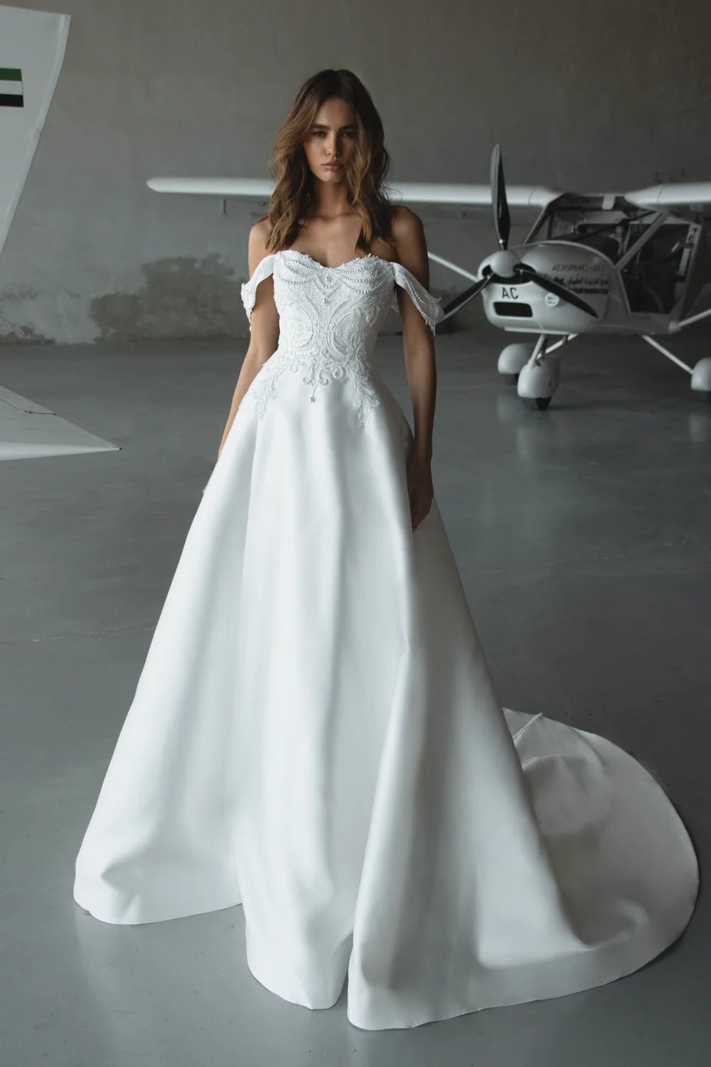 FRAU A - line satin gown - Reflections Bridal Studio