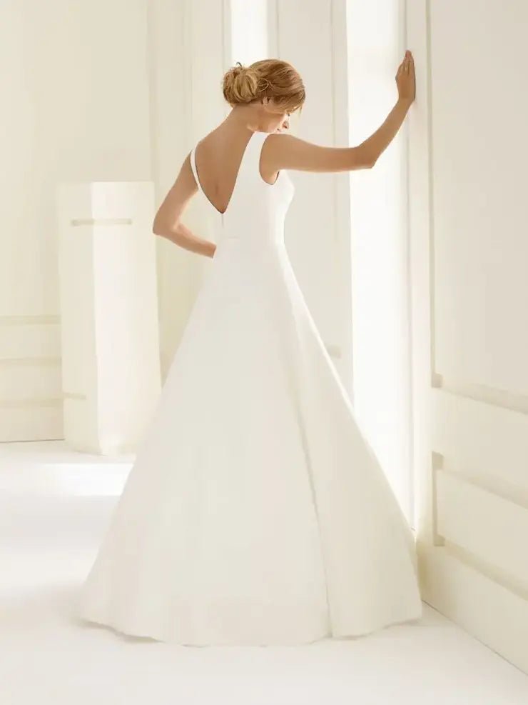 IMPERIA simple modest A - line chiffon - Reflections Bridal Studio