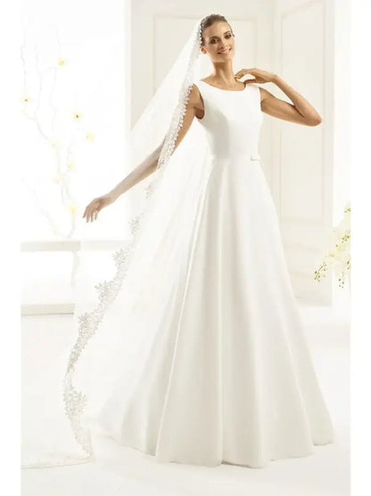 IMPERIA simple modest A - line chiffon - Reflections Bridal Studio