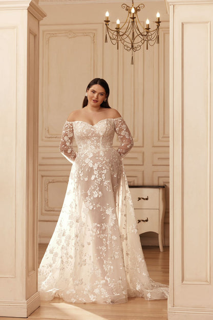 KETTY arriving soon Off - the - shoulder A - line gown - Reflections Bridal Studio