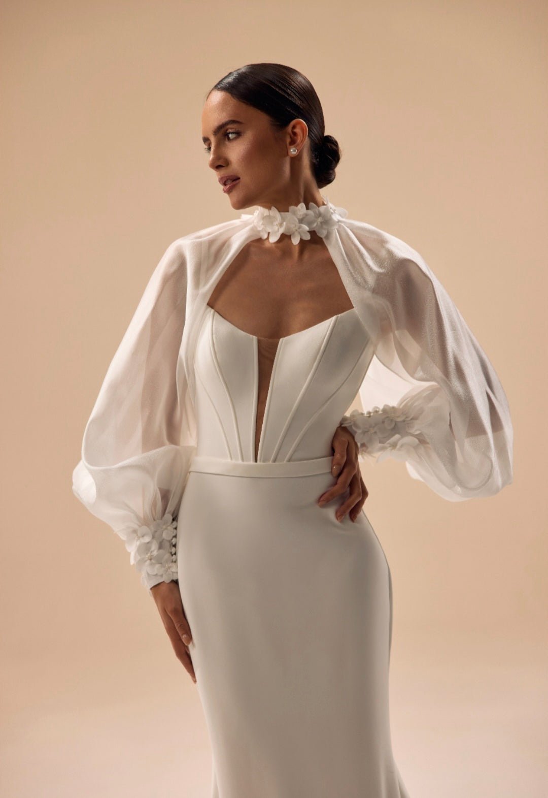 LILY - NS Crepe fitted gown - Reflections Bridal Studio