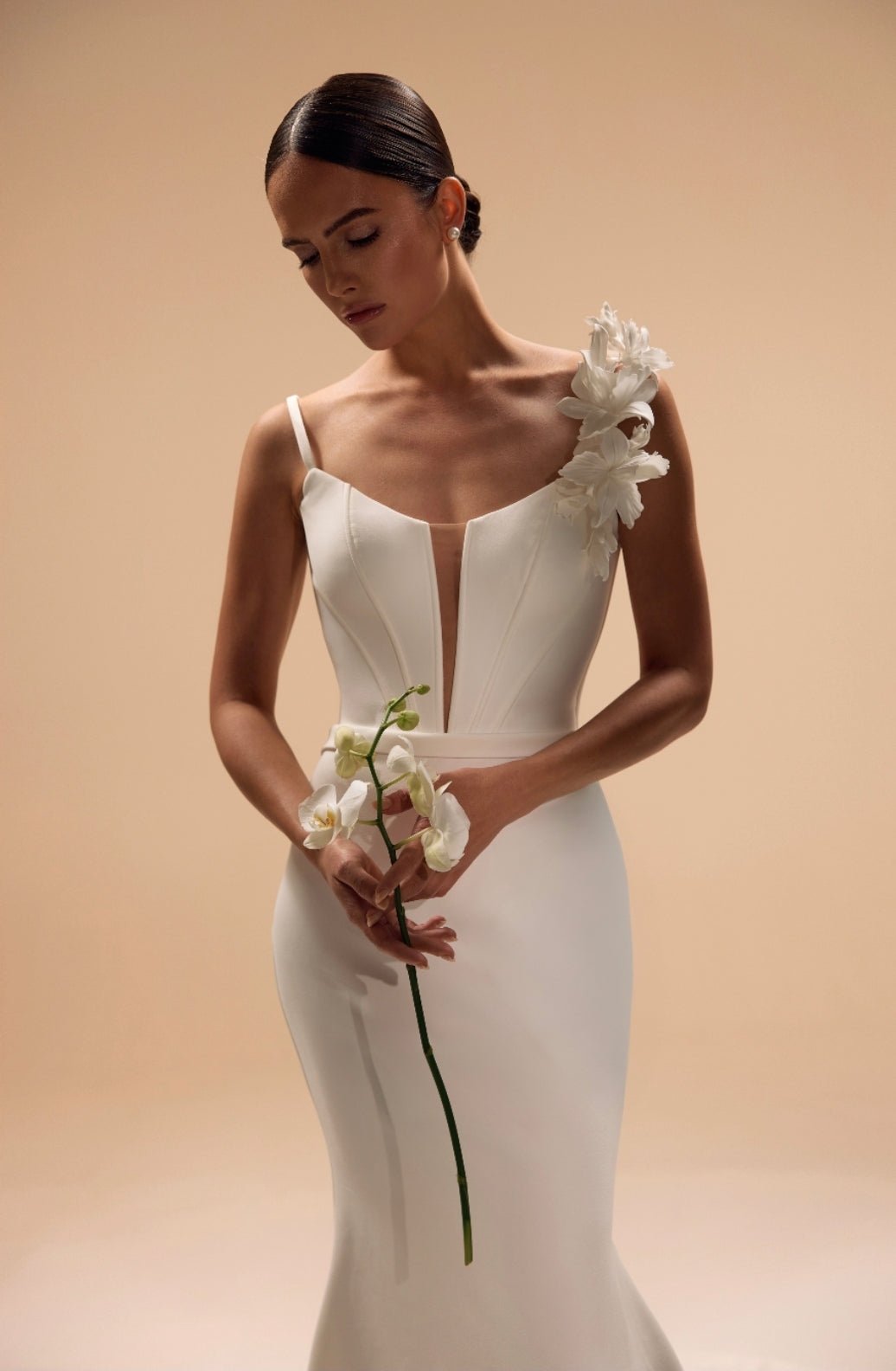 LILY - NS Crepe fitted gown - Reflections Bridal Studio