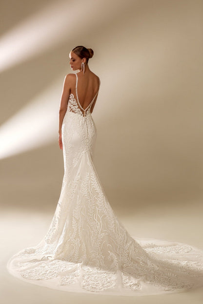 LORETTE - Leafy lace fit and flare - Reflections Bridal Studio