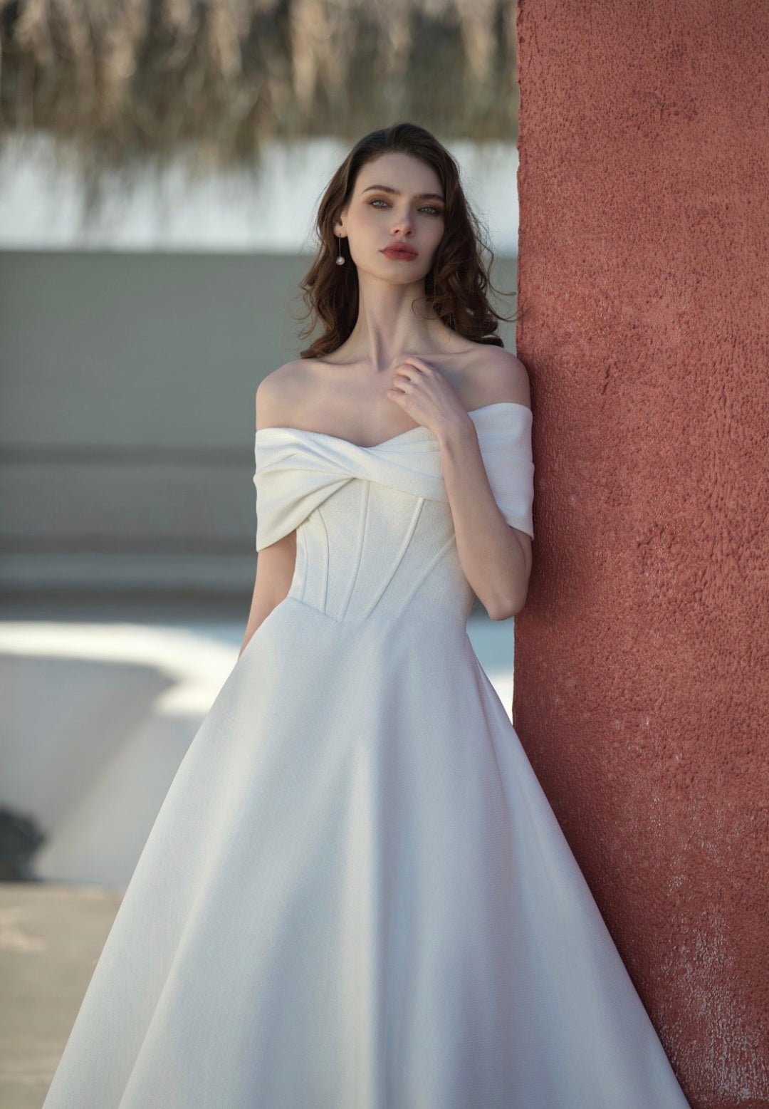MARITA Brocade A - line gown - Reflections Bridal Studio