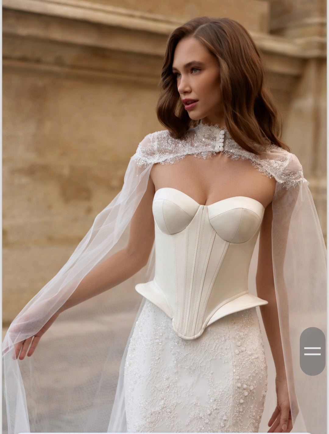 #MARLEN Faux leather bridal basque bodice - Reflections Bridal Studio