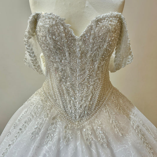 MORGANA An ornate bodice on 3D lace A - line skirt - Reflections Bridal Studio